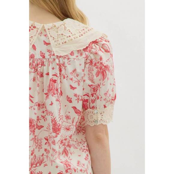 NEW ENTRO flawless impression crochet top in magenta - Picture 6 of 6